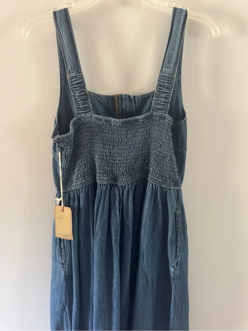 Sleeveless Denim Midi Dress in Blue M